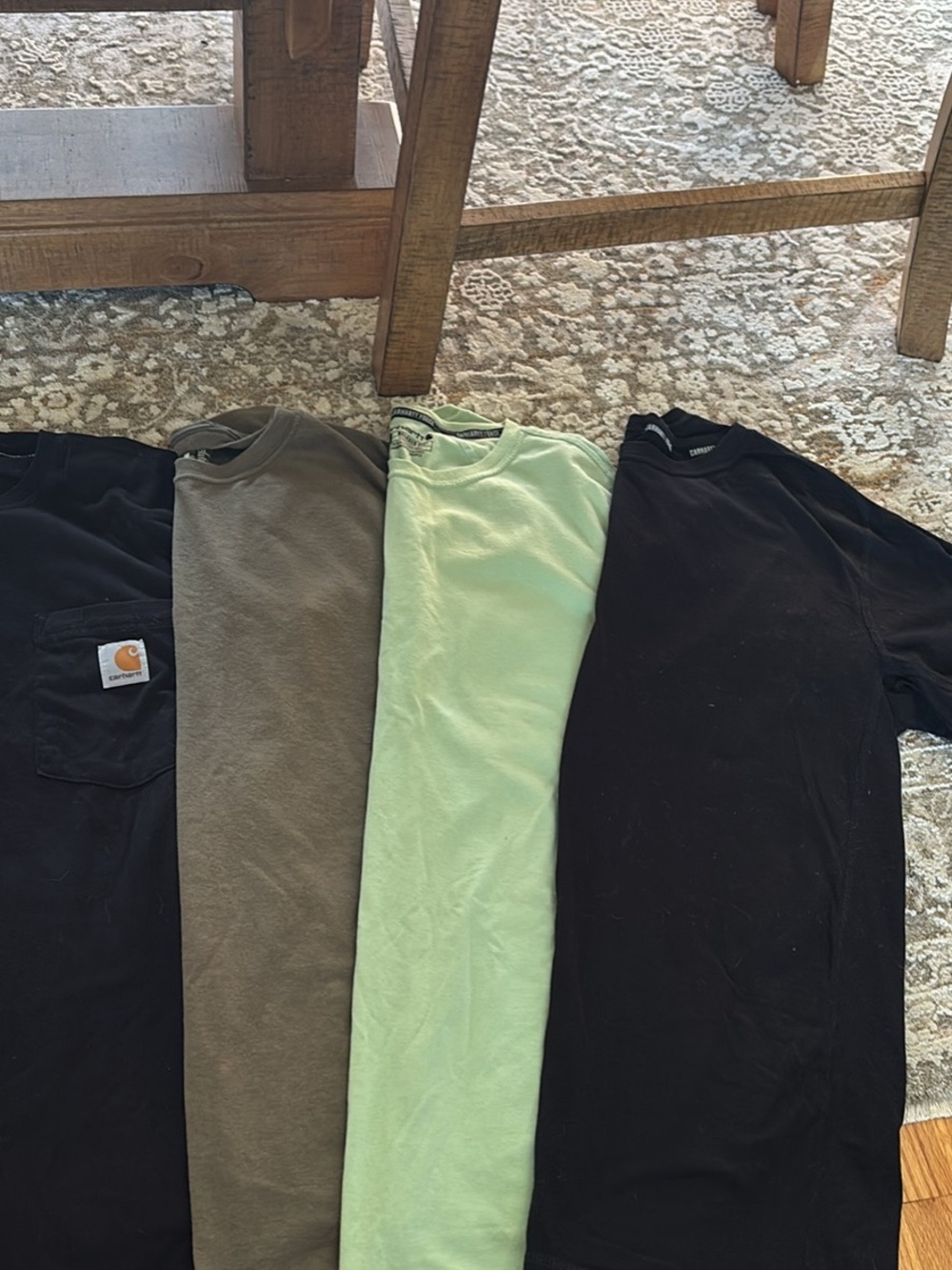 Carhartt Men's Black and Olive and Mint Short Sleeve Tee Bundle